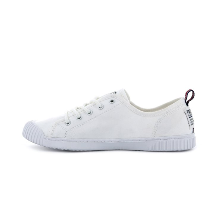 Palladium Easy Lace Canvas Low Tops Women's Sneakers White | UK C845-HLR